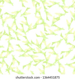 Spring camouflage of various shades of green, white and yellow colors. It is a colorful seamless pattern that can be used as a camo print for clothing and background and backdrop or computer wallpaper
