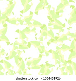 Spring camouflage of various shades of green, white and yellow colors. It is a colorful seamless pattern that can be used as a camo print for clothing and background and backdrop or computer wallpaper
