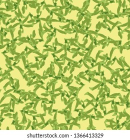 Spring camouflage of various shades of green and yellow colors. It is a colorful seamless pattern that can be used as a camo print for clothing and background and backdrop or computer wallpaper