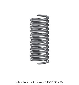Spring Car Detail Compression And Extension Elastic Object That Stores Mechanical Energy. Vector Helical Or Coil Spring Designed For Tension Isolated Realistic Icon. Tension Vehicle Spare Part