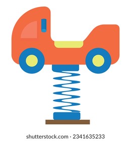 Spring car icon cartoon vector. Game school. Kid play