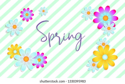 Spring card with beautiful flowers