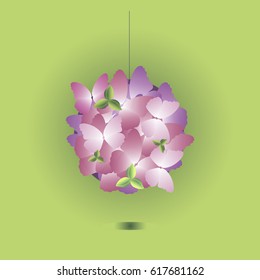 Spring card with butterflies. vector illustration