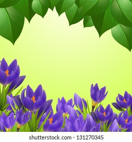 Spring card with crocuses