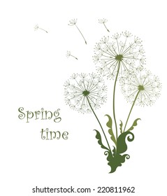 Spring card with dandelions