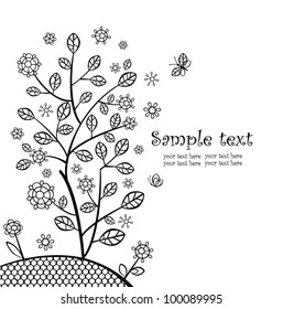 Spring card with decorative tree