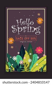 spring card design vector.promotional banner