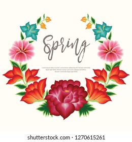 Spring Card. Embroidery Style from Oaxaca, Mexico - Floral Composition – Copy Space