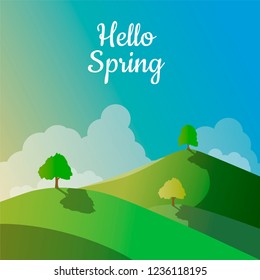 Spring card flat design