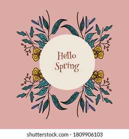 
Spring card with flowers, template for invitation cards, beautiful design