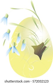 spring card, with flowers vector illustration