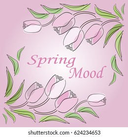 Spring card with flowers. vector illustration