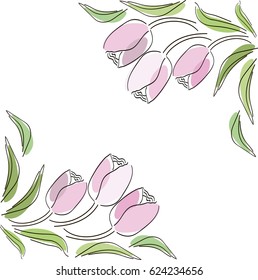 Spring card with flowers. vector illustration