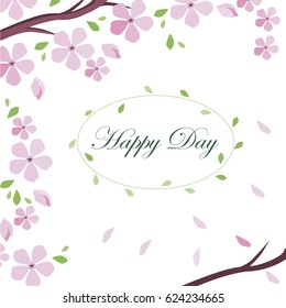 Spring card with flowers. vector illustration