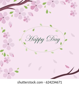 Spring card with flowers. vector illustration