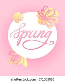 Spring card hand drawn. Vector illustration.