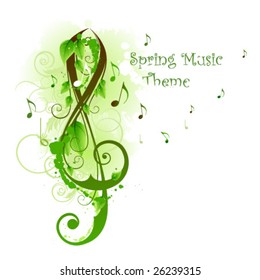 Spring card on music theme