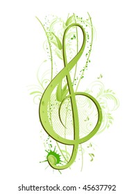 Spring card on music theme