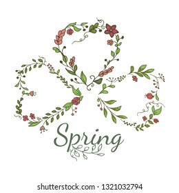 Spring card on white background.