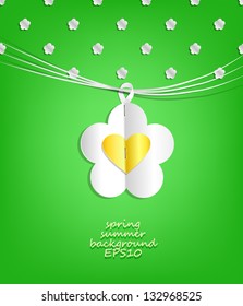 Spring card with paper flowers