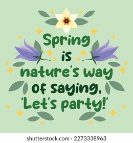 Spring card with a picture of a bouquet of flowers and the inscription. For the design of posters, banners, congratulations, prints on t-shirts, covers, mugs, pillows, etc.