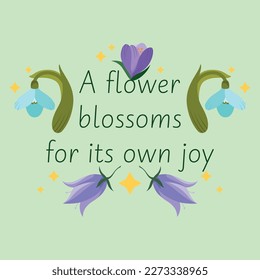 Spring card with a picture of a bouquet of flowers and the inscription. For the design of posters, banners, congratulations, prints on t-shirts, covers, mugs, pillows, etc.