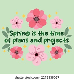 Spring card with a picture of a bouquet of flowers and the inscription. For the design of posters, banners, congratulations, prints on t-shirts, covers, mugs, pillows, etc.