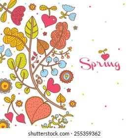 Spring card. Vector.