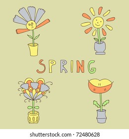 spring card vector illustration