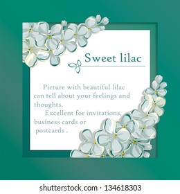 Spring card with white lilac/
