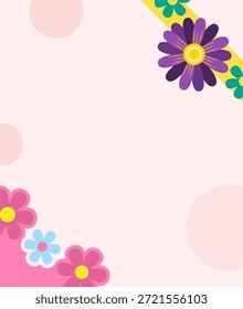 Spring of cards or posters for the spring holiday with a minimal pattern of flowers and leaves. Abstract floral background for Mother's Day, Women's Day March 8, birthday, Easter