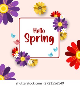 Spring of cards or posters for the spring holiday with a minimal pattern of flowers and leaves. Abstract floral background for Mother's Day, Women's Day March 8, birthday, Easter