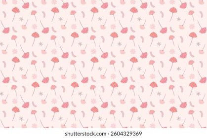 Spring carnation floral pattern for Mother's Day: Seamless pattern background illustration material	