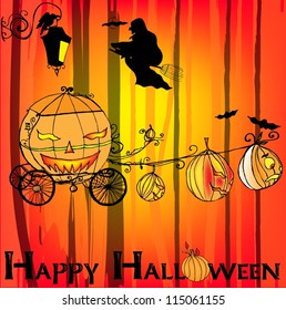 spring carriage fr Halloween - vector illustration