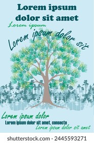 cartel de celebración de primavera con árbol de manos