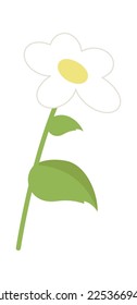 Spring chamomile flower flat icon Holiday. Vector illustration