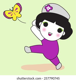 Spring character illustration