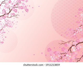 Spring cherry blossom background illustration
