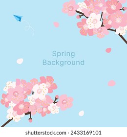 Spring cherry blossom background illustration design.