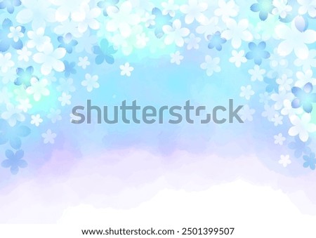 Spring cherry blossom blue image background