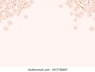 Spring cherry blossom frame background 