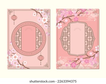 Spring cherry blossom Japanese season background
