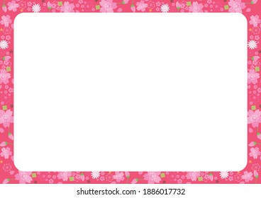 Spring cherry blossom petals on white background
