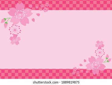 Spring cherry blossom petals on pink background
