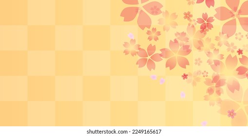 Spring cherry blossom plant illustration material
