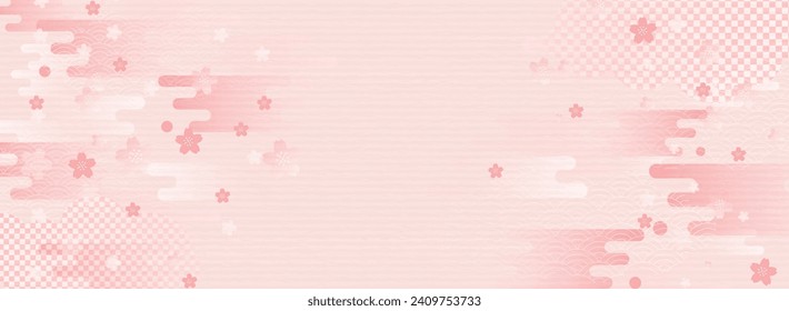 Spring cherry blossom season and luxurious Japanese style background material