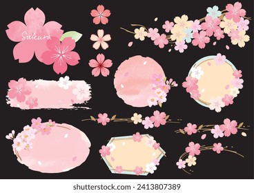 Spring Cherry Blossoms Frame Material Set