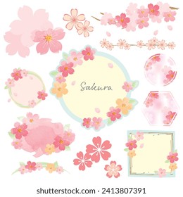 Spring Cherry Blossoms Frame Material Set