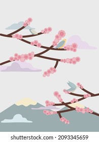 Ilustración en flor de cerezo de primavera en alta resolución para la impresión de arte mural, afiches, etc.