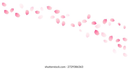 Frühlingskirschblüten, rosafarbene Aprikosenblumen, die die Grenze fallen. Sakura, Vektorhintergrund
